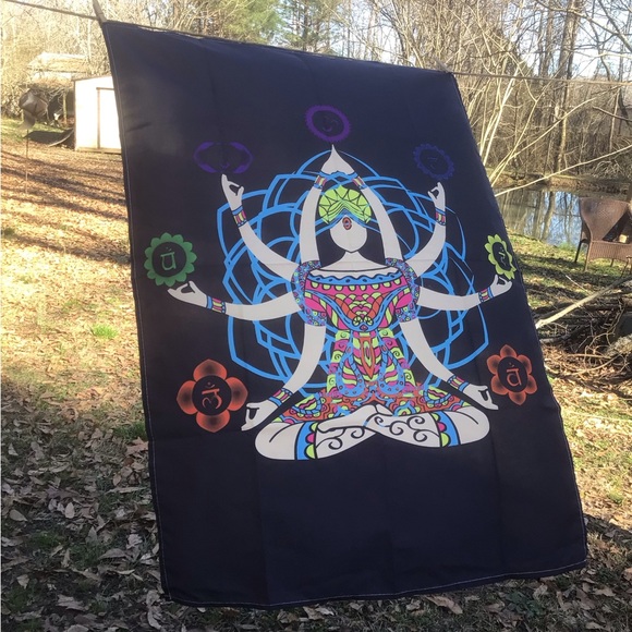 Other - Chakra symbol Yoga pose meditation tapestry 37”x26”